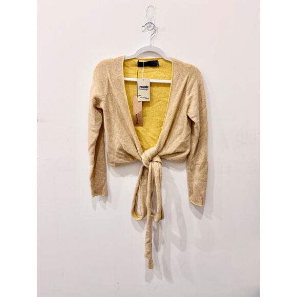 The Elder Statesman Medium Plaited Ballet Wrap Cardigan Oatmeal Women's Size XS - Picture 1 of 6